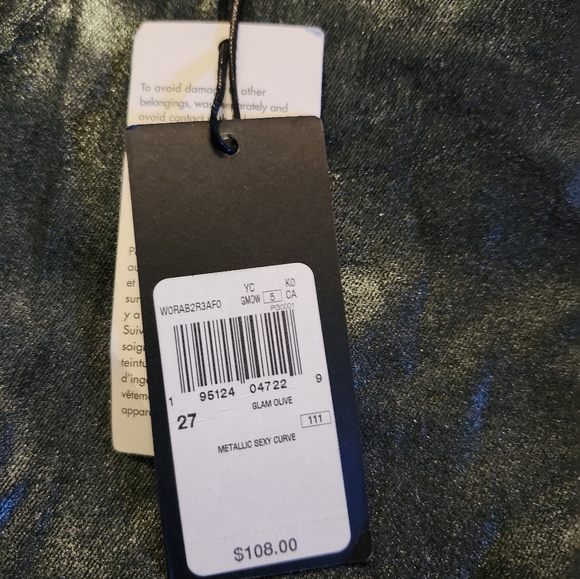 NWT Guess Sexy Curve Metallic Jeans - Picture 5 of 10